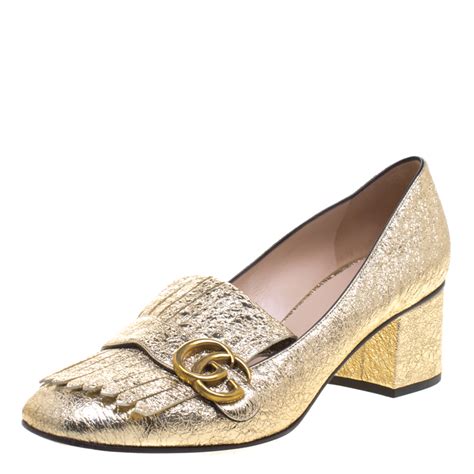 gucci marmont metallic pump bloomingdale|Gucci kitten heel pumps.